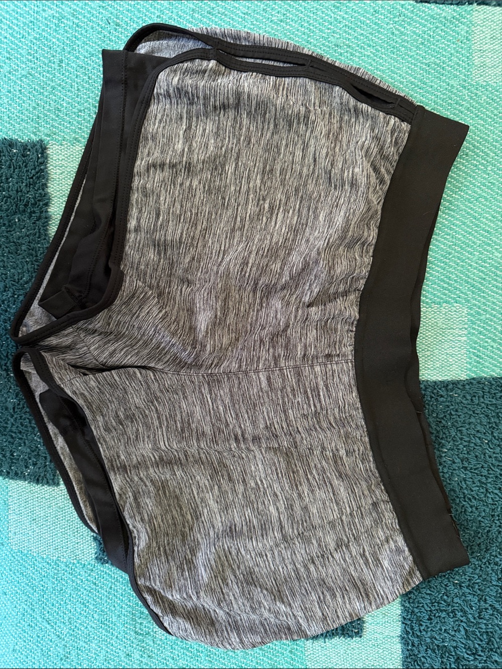 Women's Gray Heather Athletic Shorts with Black Waistband